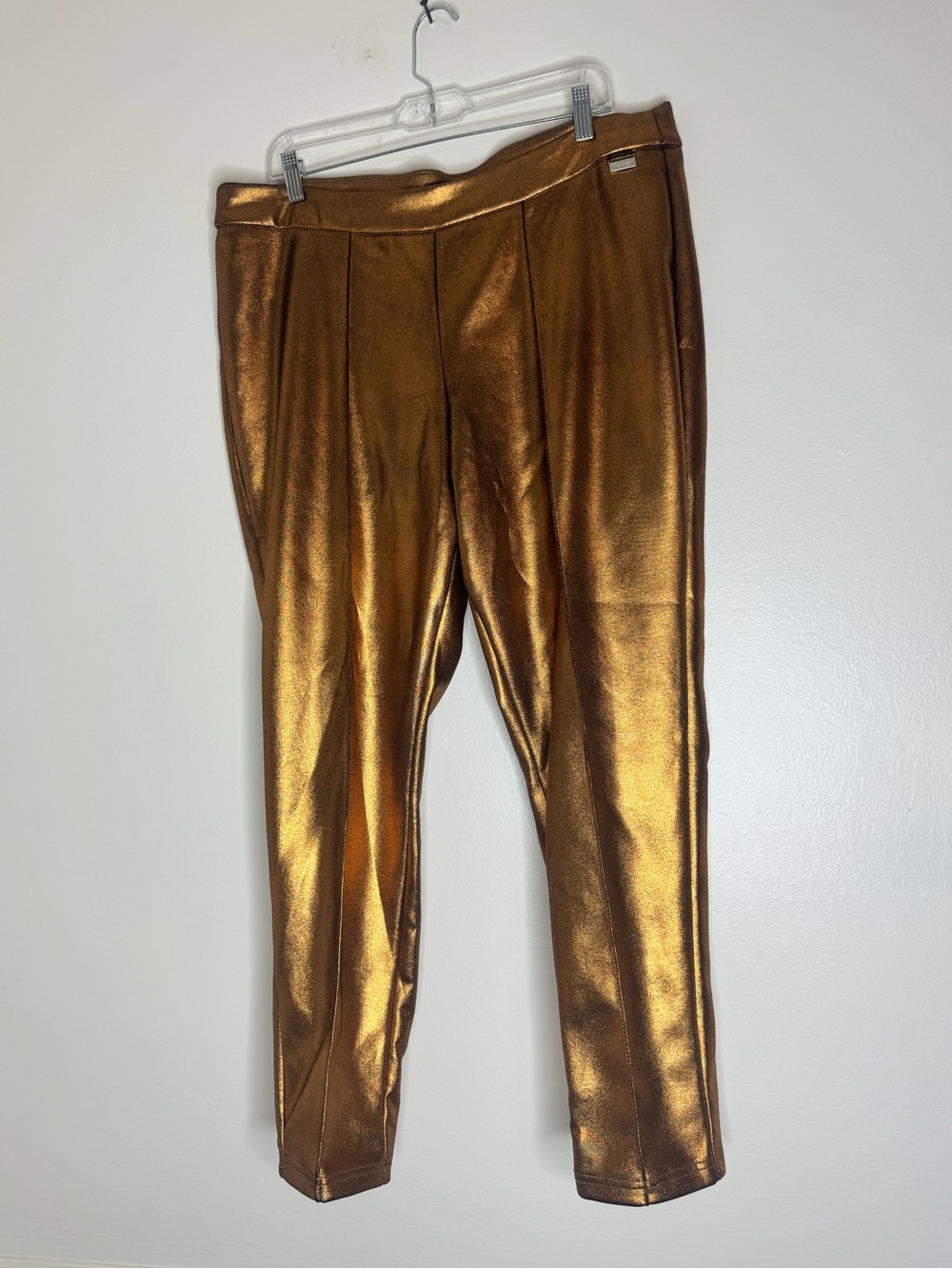Fancy! Metallic Gold Straight Leg Pants